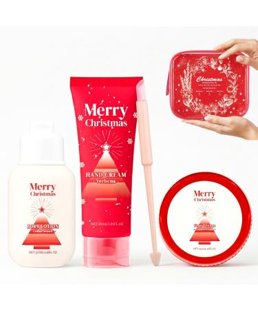 Body Care Gift Set for Women - Travel Size Moisturizing Kit with Body Lotion Hand & Foot Cream Nail Pen - Dry Skin Care - Holiday Gift for Her Mom Wife