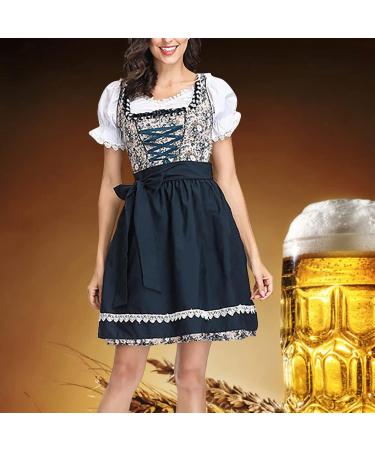 Dirndl - Robe midi traditionnelle pour femme - Costume traditionnel pour la f te de la bi re - Costume bavarois - Tablier en dentelle - Pour la f te de la bi re - Occasions sp ciales L Noir - Buy Online on GoSupps.com