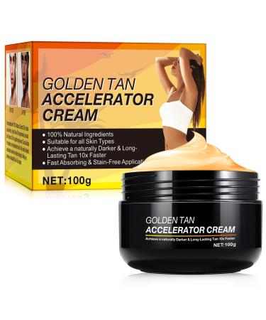 100g Tanning Accelerator Cream Long-Lasting Rapid Tanning Cream Effective in Sun-Beds & Outdoor Sun Achieve a Natural Tan with Natural Ingredients 100 g (Pack of 1)