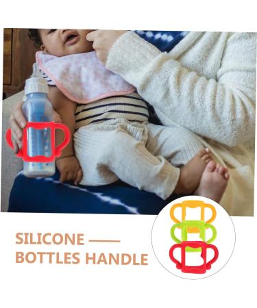 Abaodam 3 pcs Silica Gel Silicone Bottle Handle Wide Mouth Handle Bottle Holder Bottle Soft Handles Soft Handle Feeding Bottle - Buy Online on GoSupps.com