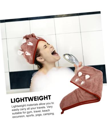 NUSITOU 1pc Coral Fleece Dry Hair Hat Shower Cap for Hair Drying Wraps Fast Drying Hat Cute Nail Files Bath Dryer Hat Sea Nail Art Charm Hijab Child Pink Turban Super Absorbent Pink 64x24x0.8cm - Buy Online on GoSupps.com