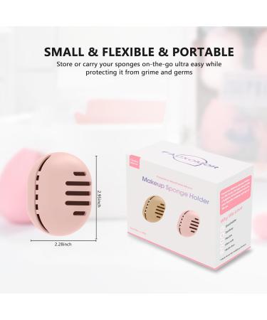 Fauxomor Makeup Sponge Holder - 2 Pieces | Breathable Silicone Beauty Blender Travel Bag | Sustainable Portable Cosmetics Tools | Fits All Makeup Sponge Sizes | Pink & Khaki 2-Pack - Buy Online on GoSupps.com