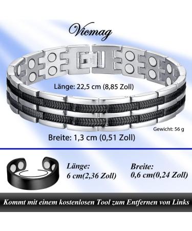 Vicmag Titanstahl Magnetic Hardship for Men - Double-Row Ultra Starch Magnets with Adjustment Tools & Gift Box (Wheat Silver-Black) - International Shipping Available - Buy Online on GoSupps.com