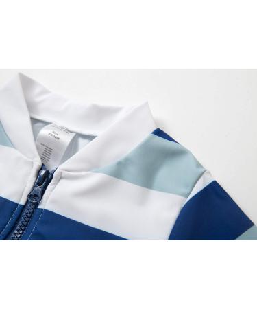Baby Boys Sunsuit UPF 50+ Sun Protection One Piece Swimwear Set with Sun Hat (Blue Stripe 18-24 Months) - Buy Online on GoSupps.com