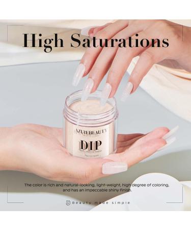 AZUREBEAUTY Nude Shimmer Dip Powder 2Oz - Neutral Dipping Powder for French Nail Art | Salon & DIY Manicure Gift - Buy Online on GoSupps.com