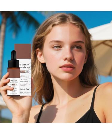 Veasbuu Tanner Drops Skin Intensive Tanning Accelerator Liquid 30ml Instant Glow Enhancer Long Lasting Bronzing Drops for Outdoor Sunbathing Tanning Beds and Natural Tan Boost - Buy Online on GoSupps.com