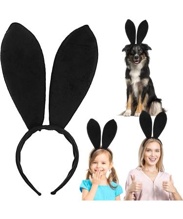 Sibba Bunny Ears Headband 1 PC Plush Costume Rabbit Hairband Christmas Cosplay Birthday Halloween Easter Party Favor Hair Styling Hearwear Play Headpiece Dress Up Decoration Women (Dark Style) Black Style - Buy Online on GoSupps.com