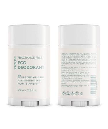 Thracian Fragrance-free Eco Deodorant with Zinc Oxide for Sensitive Skin Aluminum-Free Baking Soda-Free Alcohol-Free No Added Fragrance 2.5 Fl Oz (Pack of 2) - Buy Online on GoSupps.com