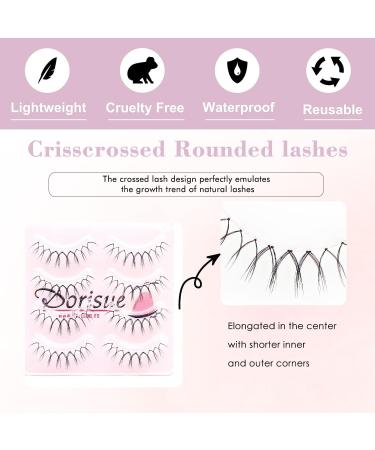 Dorisue Short eyelashes Super Lightweight Technology Wispy Curly Natural Lashes Comfortable Reusable Cruelty-Free Contact Lens Friendly 4 Pairs light Volume Eye Lashes - Buy Online on GoSupps.com