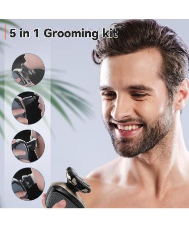 Premium 5-in-1 Electric Head Shaver for Bald Men - Rechargeable Razor Hair Clipper & Nose Trimmer - Ideal Travel Gift (Gold & Black - Buy Online on GoSupps.com