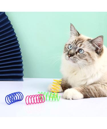 YUAAO 40 Pack Cat Spring Toys - Durable Plastic Coils for Active Indoor Play - Colorful Spirals for Cats & Kittens - Multicolor 40Pack - Buy Online on GoSupps.com