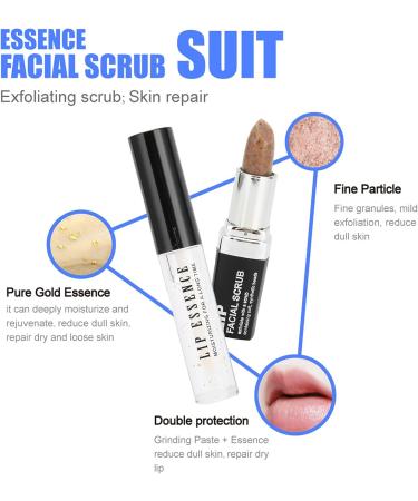Lip Scrub Exfoliator & Moisturizing Serum Kit - Hydrating Lip Care Set for Repair and Gloss - Buy Online on GoSupps.com