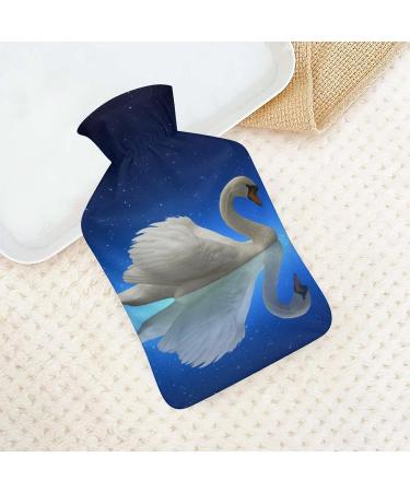 White Swan Hot Water Bottle with Plush Cover - 26.5x15.3cm Bed Warmer for Adults & Children - International Shipping Available - Buy Online on GoSupps.com