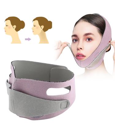 Face Lifting Belt,Double Chin Reducer,V Shaped Slimming Face Mask,Face Slimming Strap,Reusable V Line Mask for Women Eliminates Sagging Skin Lifting Pink