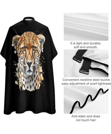 Professional Watercolor Animal Print Barber Cape - Leopard Cheetah & Jaguar Hair Cutting Apron for Men & Women - Buy Online on GoSupps.com