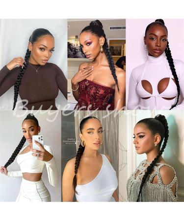 Ponytail Extensions Around Hair Extensions Synthetic Natural Soft braids for Women 26 Inch Boxing Braid Ponytail Extension Hair pieces Fashion Ponytail Hair Tie Straight Wrap for Women(Color:2) 26inches-65cm 2 - Buy Online on GoSupps.com