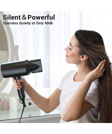 SHRATE 1800W Hair Dryer with Diffuser and 2 Nozzles - Negative Ion Technology, Constant Temperature Hair Care, 3 Heat/2 Speed Settings - Ideal for Curly Hair (Black) - Buy Online on GoSupps.com