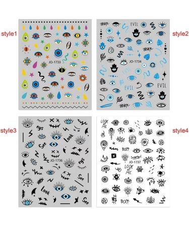 DIY Nail Tip Self-adhesive Easy to Apply Eyelashes Nail Art Eye Nail Sticker 3D Nail Decals Nail Decoration(style4) - Buy Online on GoSupps.com