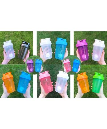 OOTD Protein Shaker Bottle 400ml - Leakproof BPA Free Perfect for Creamy Whey Protein Shakes - Includes Sieve & Scale (2PCs: Blue & Orange) - Buy Online on GoSupps.com