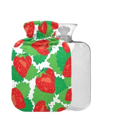 Strawberries Hot Water Bottle with Cover 2L Large Hot Water Bag for Pain Relief Back Pain Heat/Cold Therapy
