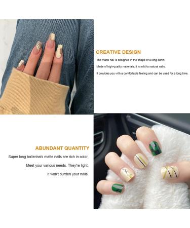 Dajidafu 1 Set French Tip Press on Nails Tips Matte Adhesive Tabs Full Cover Frosted Solid Colors Fingernails Art Decals Gifts Type 4 - Buy Online on GoSupps.com