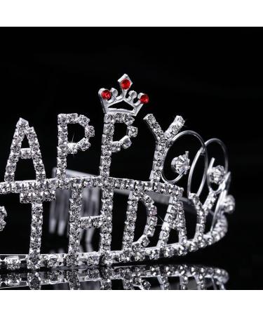 Frcolor Happy Birthday Crystal Rhinestone Bride Tiara Hair Comb - Women's Wedding Crown - Buy Online on GoSupps.com