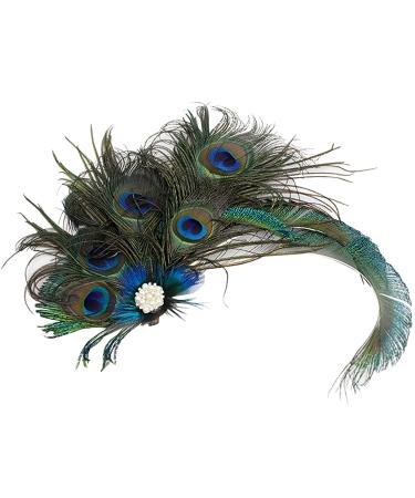 Women Girls Peacock Feather Hair Clip Retro Wedding Carnival Party Hairpin