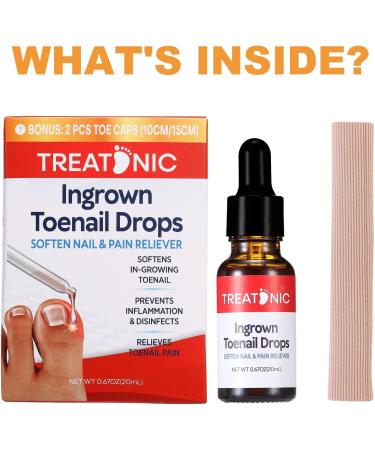 Ingrown Toenail Treatment - Ingrown Toenail Pain Reliever and Softener Kit for Easy Trimming with Silicone Gel Toe Caps Clear - Buy Online on GoSupps.com