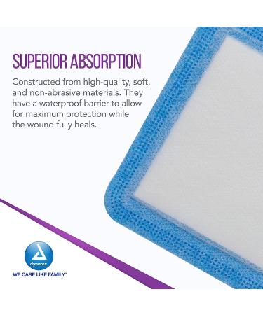 Dynarex DynaSorb Super Absorbent Dressings 4x4 | Sterile Wound Care, Waterproof, Non-Adhering | 10 Dressings Per Box - Buy Online on GoSupps.com