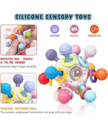 Tosekry Bei ring Baby Toys | BPA-Free Silicone Grip Balls | Perfect Gifts for 0-12 Months | Enhance Motor Skills & Sensory Play - Buy Online on GoSupps.com