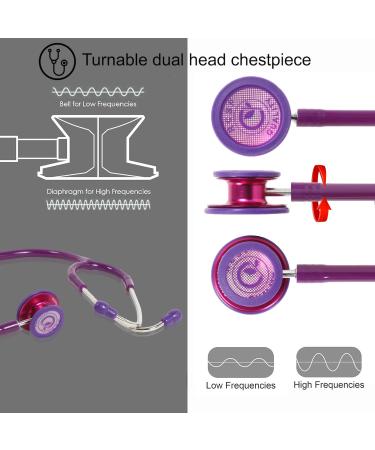 Dual Head Stethoscope for Doctors & Nurses - High Acoustic Sensitivity Durable & Comfortable - Lightweight Medical Tool (Purple - Buy Online on GoSupps.com