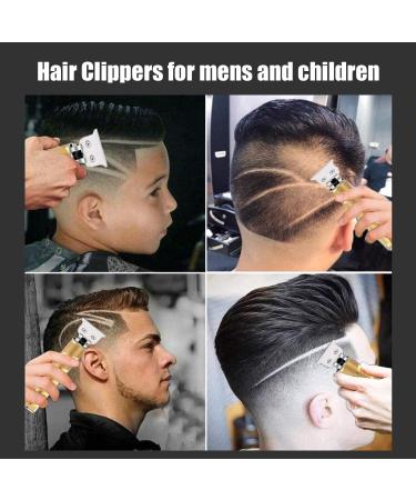 Hair Clippers for Men Electric Pro Li Outliner Rechargeable Cordless T-Blade Trimmer for Men Hair Trimmer for Men 0mm Baldheaded Hair Clippe Waterproof Grooming Kit Gold - Buy Online on GoSupps.com