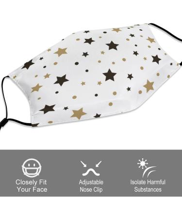 HDFGD Reusable Face Masks - Stars Golden Black Dustproof for Adults | 2 PCS - Stylish Protection for Men & Women - Buy Online on GoSupps.com