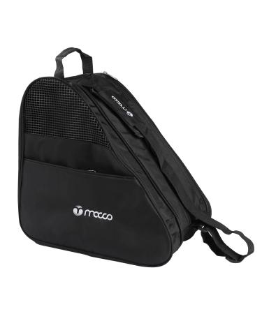 Getfitsoo Roller Skate Bag, Ice Skates Bag 3 Layer, Breathable Bag for Skates Inline Skate Bag with Adjustable Shoulder Strap, Zipper Pocket Rolle Black