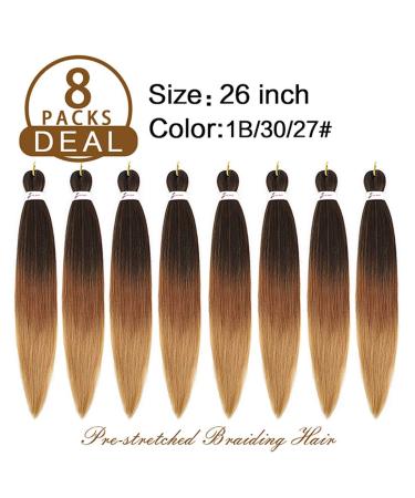 AQINBEL Pre Stretched 26 Braiding Hair - Yaki Texture Crochet Twist Braids (1B/30/27#) - Buy Online on GoSupps.com