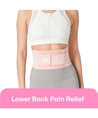 Ultra Thin Back Brace for Lower Back Pain Relief | Adjustable & Lightweight Support Brace for Sciatica Scoliosis & Herniated Disc - Pink Large - Buy Online on GoSupps.com