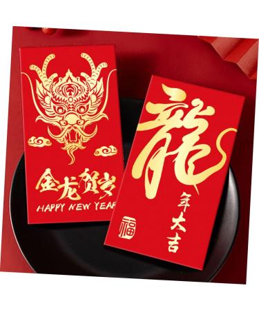 ABOOFAN 6pcs 2024 Year Red Packet Lai Si Pockets Gift Money Envelopes Traditional Chiese Hongbao Money Pockets for Cash Gift New Year Money Pouches Spigot Paper Bronzing Red Envelope Bag - Buy Online on GoSupps.com