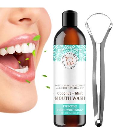 Shop 100ml Antibacterial Mouthpiece Oil Mouthwash with Coconut & Peppermint - Fresh Breath Non-Alcoholic Care Against Bad Breath - Buy Online on GoSupps.com