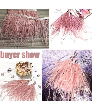 YEQIN 2 Yards Natural Ostrich Feather Fringe Trims - Dress Sewing, Craft, Clothing, Wedding Decor - Mistyrose - Buy Online on GoSupps.com