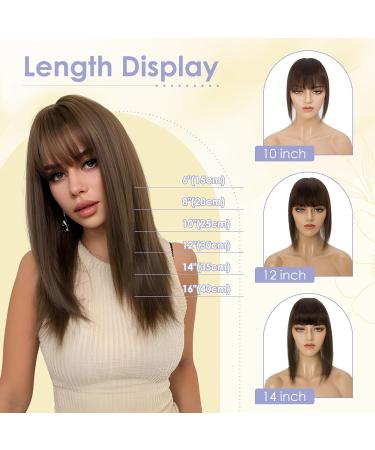 TESS Human Hair Toppers with Fringe Pony Clip in Hair Toppers for Thinning Hair Women Real Hair Mono Base Toupee Hair Topper for Women Human Hair 14 Inch #04 Medium Brown 14 Inch Medium Brown - Buy Online on GoSupps.com