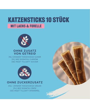 Buy Our Essentials by Amazon Cat Sticks with Salmon & Trout 50g | Premium Cat Treats for Healthy Pets Ships Worldwide - Buy Online on GoSupps.com