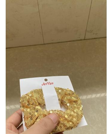 Gold Sequin Bridesmaid Scrunchies Set - 12 Pcs Ponytail Holders for Girls & Women - Buy Online on GoSupps.com