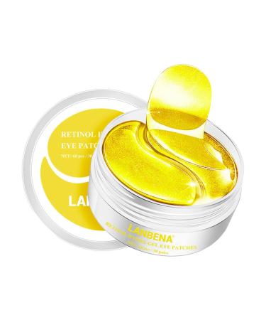 Eyes pads eye mask anti-aging pads eye care with hyaluron & collagen eye patch hydrogel eye pads pearl eye mask for reduced dark caves and swelling whitening against wrinkle formation 60 pc (ye) yellow