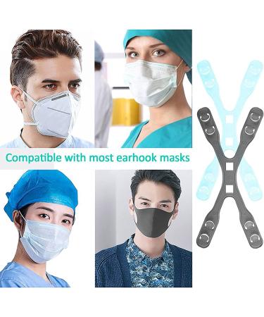 Adjustable Mask Extender Strap - Relieve Ear Pain & Pressure - Anti-Drop Lanyard - Face Mask Holder Hook - Transparent White/Blue/Pink/Black - Buy Online on GoSupps.com