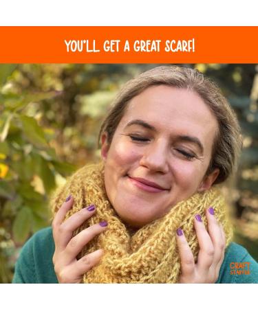 CraftStarter Crochet Kit for Beginners - Yarn, Wooden Crochet Hook, Instructions - Make a Real Scarf - Perfect Gift (Yellow) - Buy Online on GoSupps.com