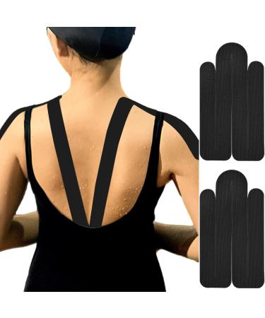 Kinesiology Tape - Breathable Athletic Tape Precut Strips for Knee Shoulder and Elbow Shoulder Tape and Knee Tape for Sensitive Skin and Sports Black 2 pieces per bag - Buy Online on GoSupps.com