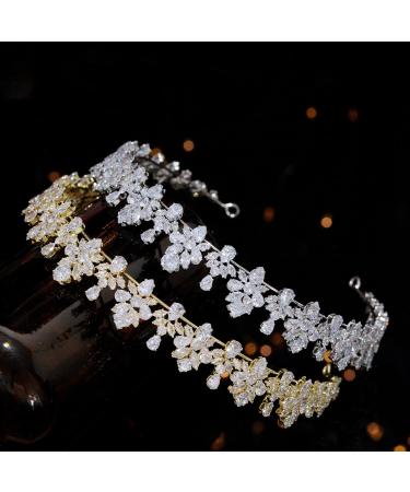 Jorsnovs Small Cubic Zirconia Crown for Women - Bridal Wedding Tiaras | CZ Queen Quinceanera & Birthday Party Hair Accessories - Silver - Buy Online on GoSupps.com