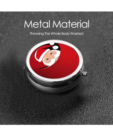 Santa Claus Mini Round Pill Box - 3 Compartment Travel Organizer | Portable Pill Case for Home & Office - Buy Online on GoSupps.com