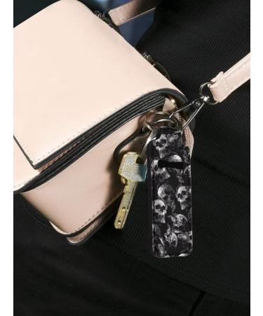 Cool Punk Skull Pattern Lip Gloss Tube Holder Keychain - Neoprene Chapstick Sleeve | International Shipping - Buy Online on GoSupps.com