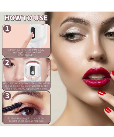 Heated Eyelash Curler - USB Rechargeable, Digital Display, 3 Temperature Settings - White - Buy Online on GoSupps.com